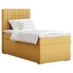 Boxspringová posteľ, jednolôžko, horčicová, 90×200, ľavá, TERY