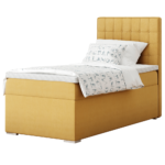Boxspringová posteľ, jednolôžko, horčicová, 80×200, pravá, TERY
