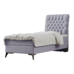Boxspringová posteľ, jednolôžko, sivá, 90×200, pravá, BARY