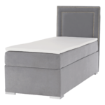 Boxspringová posteľ, jednolôžko, svetlosivá, 90×200, pravá, BILY