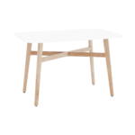 Jedálenský stôl, biela/prírodná, 120×80 cm, CYRUS 2 NEW