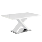 Jedálenský stôl, biela s vysokým leskom HG, 160×90 cm, FARNEL