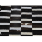 Luxusný kožený koberec,  hnedá/čierna/biela, patchwork, 120×180, KOŽA TYP 6