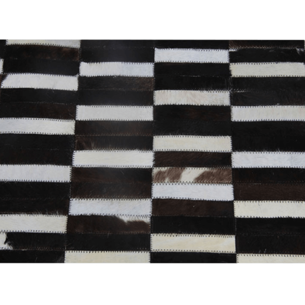 Luxusný kožený koberec, hnedá/čierna/biela, patchwork, 201×300, KOŽA TYP 6