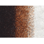Luxusný kožený koberec, biela/hnedá/čierna, patchwork, 170×240, KOŽA TYP 7