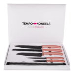 TEMPO-KONDELA-LONAN, sada nožov s magnetickým držiakom, 6 ks, rose gold