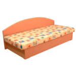 Celočalúnená váľanda s molitánovým matracom, oranžová+vzor, EDO 3