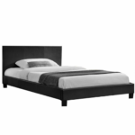 Manželská posteľ, čierna, 180×200, NADIRA