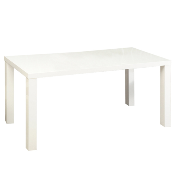 Jedálenský stôl, biela vysoký lesk HG, 120×80 cm, ASPER NEW TYP 2