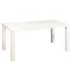 Jedálenský stôl rozkladací, biela vysoký lesk HG, 140-180×80 cm, ASPER NEW TYP 1