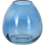 Sklenená váza Adda, modrá, 11 x 10,5 cm