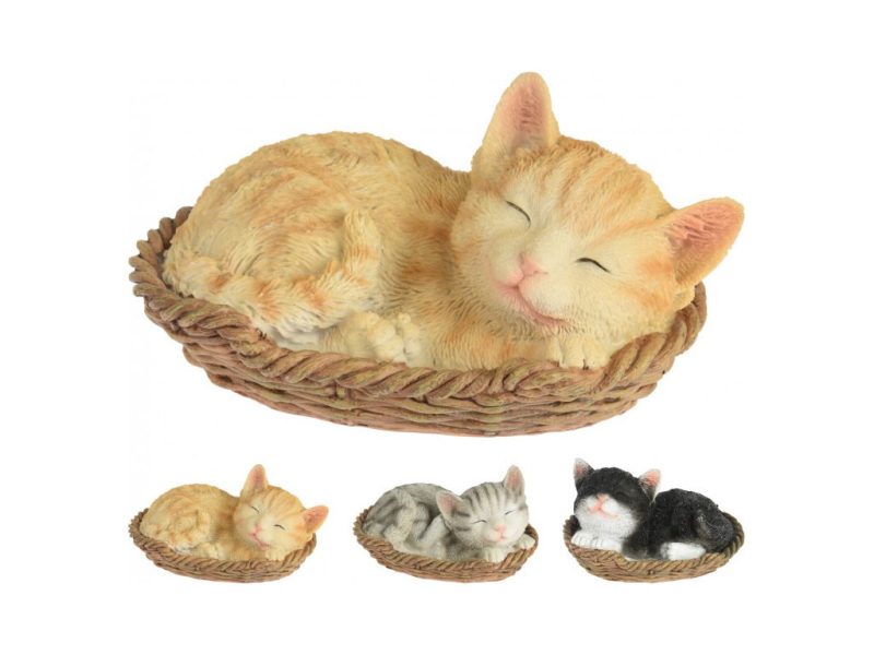 MAKRO – Dekorácia mačka v košíku rôzne druhy