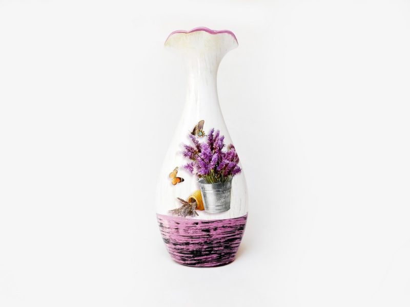 MAKRO – Váza s dekorom levanduľa 25cm