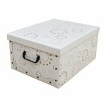 Compactor Skladacia úložná krabica Compactor Ring – kartón box 50 x 40 x 25 cm, biela