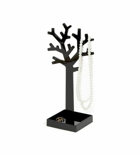 Stojan na šperky v tvare stromu Compactor – čierny plast