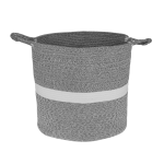 TEMPO-KONDELA SAGO, pletený kôš, sivá/biela, 40×37 cm