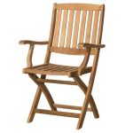 Sconto Skladacia stolička s podrúčkami CAMBRIDGE 2 teakové drevo