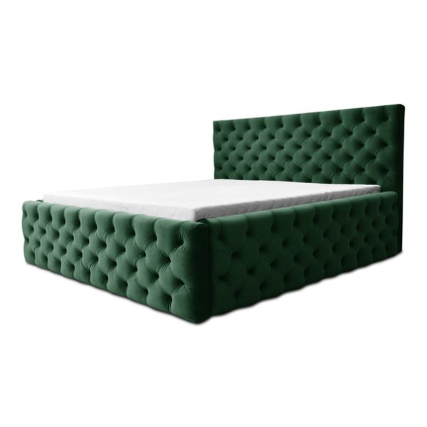 Sconto Čalúnená posteľ CHESTERFIELD zelená, 160×200 cm