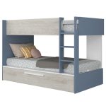 Sconto Poschodová posteľ EMMET II pínia cascina/modrá, 90×200 cm