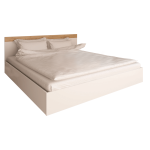 Manželská posteľ, 160×200, biela/dub artisan, GABRIELA