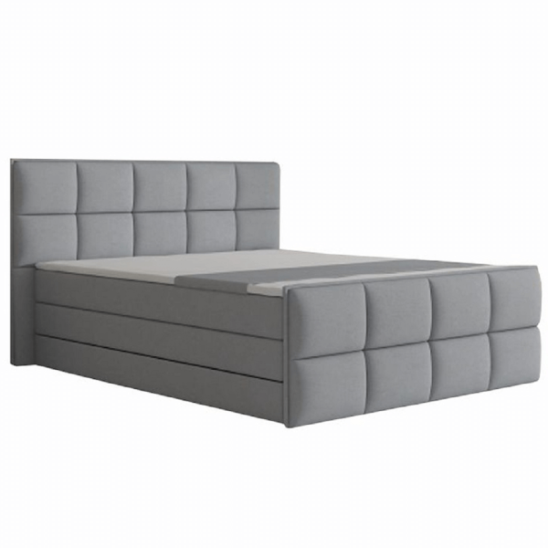 Komfortná posteľ, sivá látka, 160×200, RAVENA MEGAKOMFORT