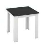 Jedálenský stôl, biela/čierna, 80×80 cm, KRAZ
