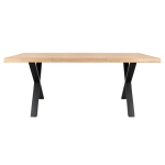 Sconto Jedálenský stôl AMAYA XN dub/kov, šírka 180 cm, prírodná hrana