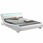 Moderná posteľ s RGB LED osvetlením, biela, 180×200, FILIDA