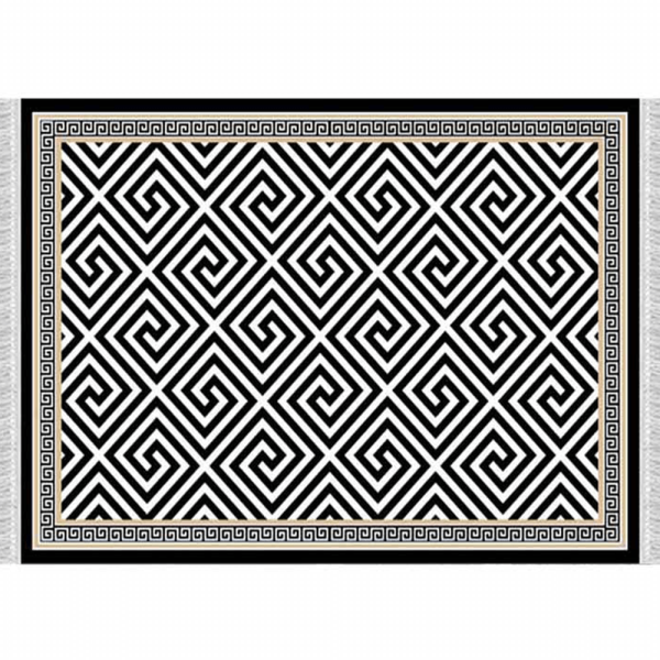 Koberec, čierno-biely vzor, 160×230, MOTIVE