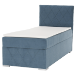 Boxspringová posteľ, jednolôžko, modrá, 90×200, pravá, PAXTON