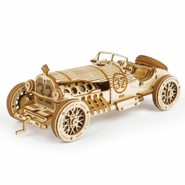 RoboTime drevené 3D puzzle Závodné auto