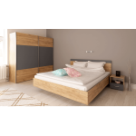 Spálňový komplet (posteľ 160×200 cm), dub artisan/grafit, GABRIELA NEW