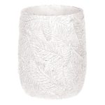 Váza betónová – motív ihličia, bielo-strieborné.