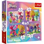 Trefl Puzzle Trollovia 3 Farebné dobrodružstvo, 4v1 (35, 48, 54, 70 dielikov)