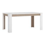 Jedálenský rozkladací stôl, biela extra vysoký lesk HG/dub sonoma tmavý truflový, 160-200×90 cm, LYNATET TYP 75
