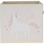 Detský textilný box Unicorn dream biela, 32 x 32 x 30 cm