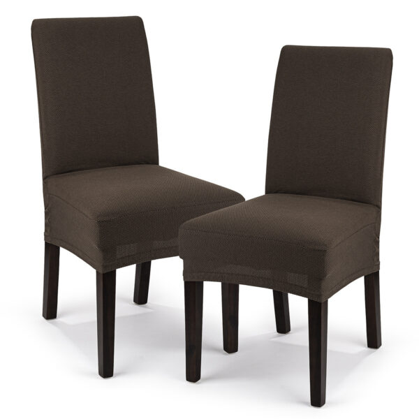 4home Multielastický poťah na stoličku Comfort hnedá, 40 – 50 cm, sada 2 ks