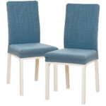 4Home Napínací poťah na stoličku Magic clean modrá, 45 – 50 cm, sada 2 ks